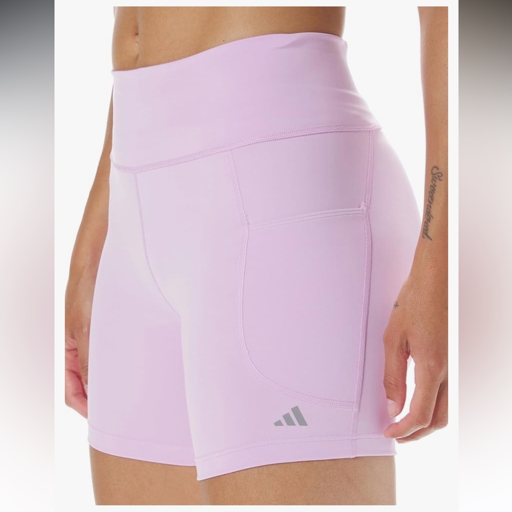 NWT Adidas DailyRun Biker Shorts in Lilac Light Pink Purple extra small XS - Picture 6 of 6